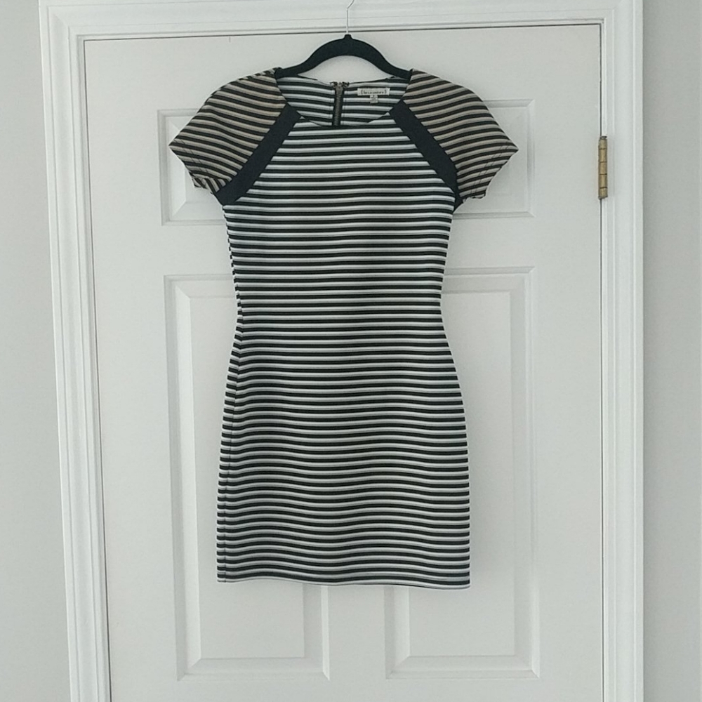 Striped bodycon mini-dress